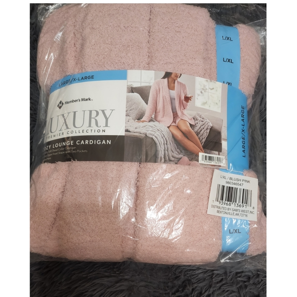 Women's Lounge Cardigan; L/XL , Blush Pink